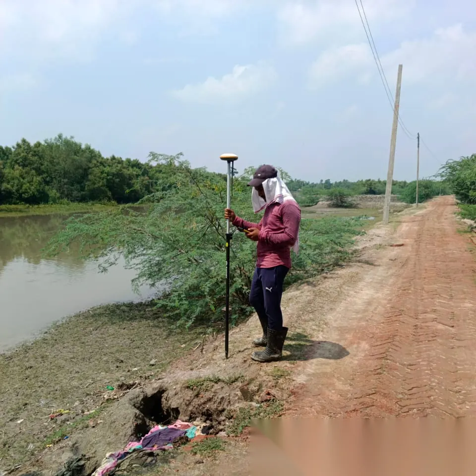 Cross-sectional profile & topographical survey of River Bali, Sandeshkhali-II block, North 24 Parganas.